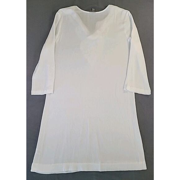 J. Jill White Embroidered Lagenlook Dress Large – Casual Elegant Knee-Length - Picture 2 of 7